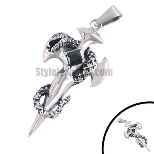 Stainless steel jewelry pendant, snake axe pendant SWP0094 - Click Image to Close